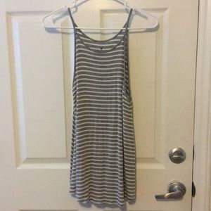 Gray and white striped tank top